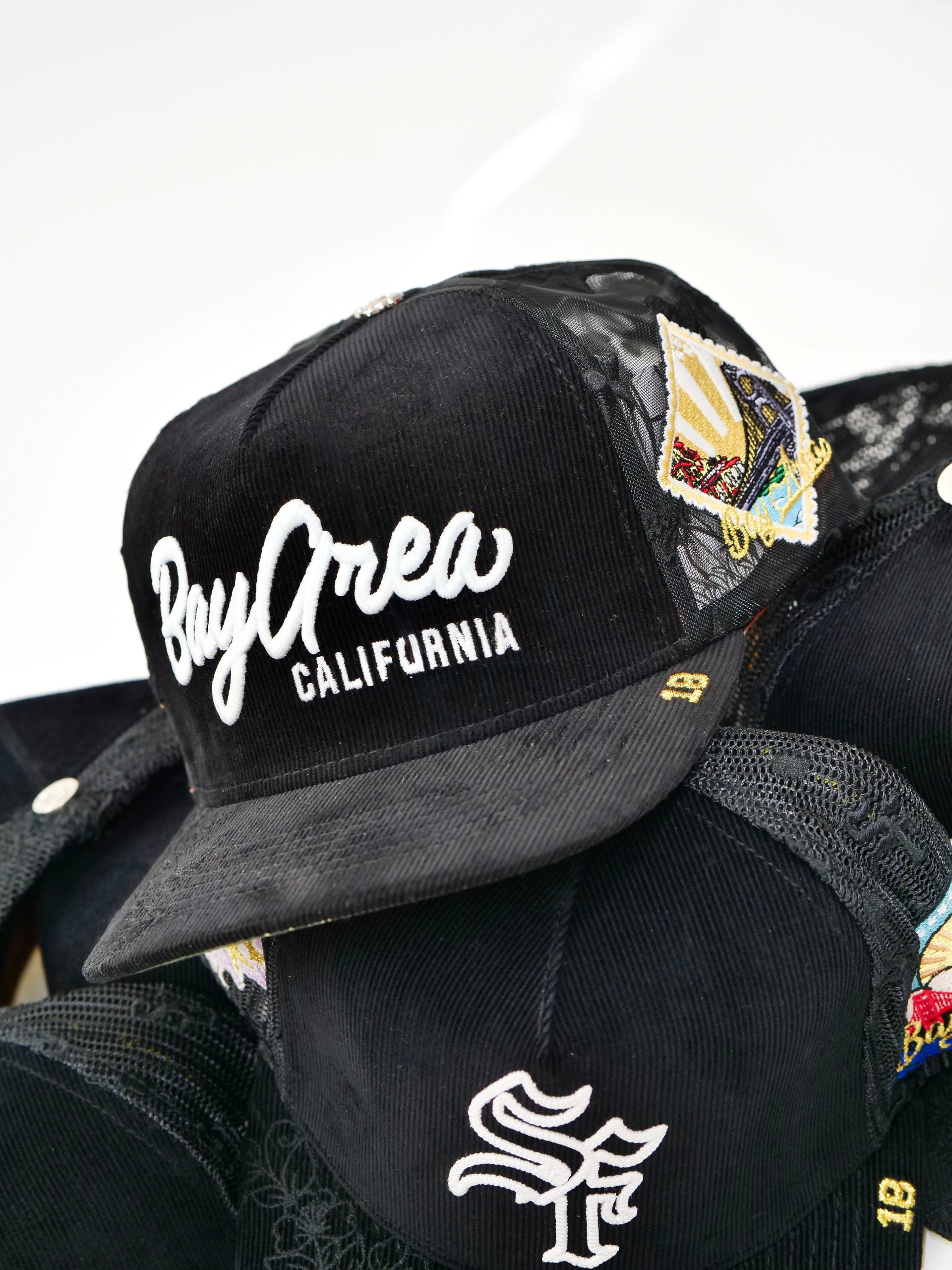 OG BA: From the Bay to the World Trucker (Black Corduroy/Mesh)