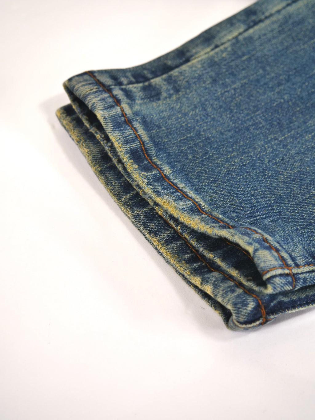 Dark Vintage Wash Distressed Denim (Slim Tapered)