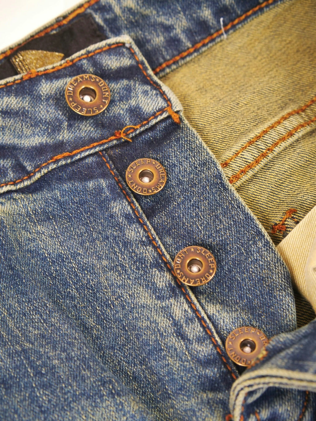 Dark Vintage Wash Distressed Denim (Slim Tapered)