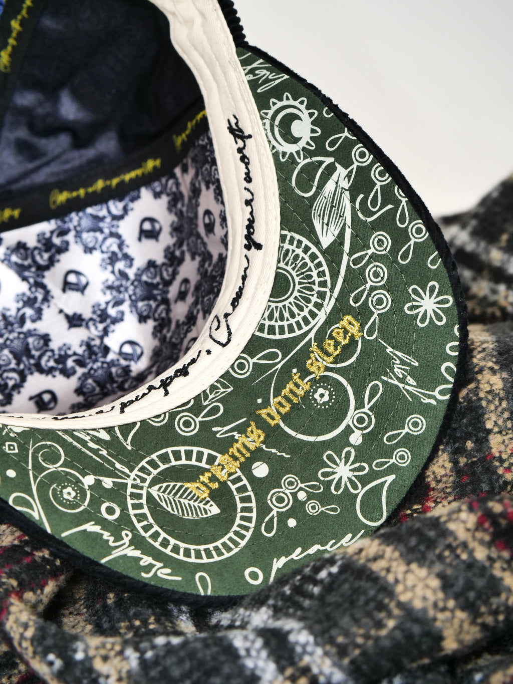 OG SJ: Serve with Joy Snapback (Black Corduroy/Green)