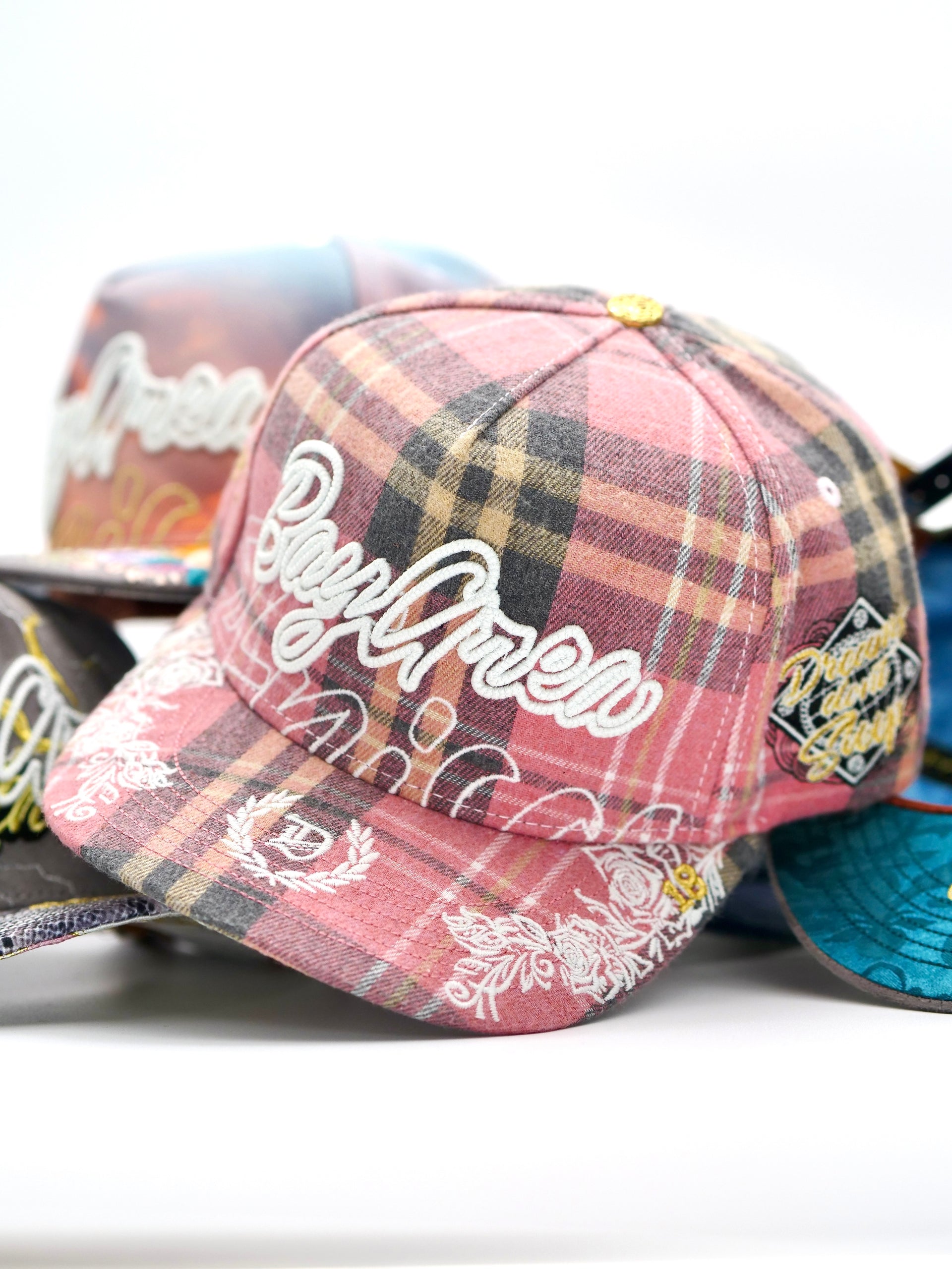 OG BA: From the Bay to the World Snapback (Pink Plaid)