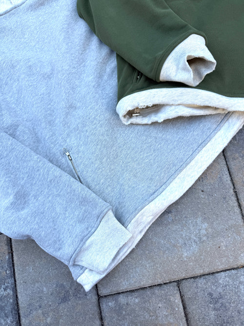 Heavyweight Reversible Blanket Hoodie (Grey)