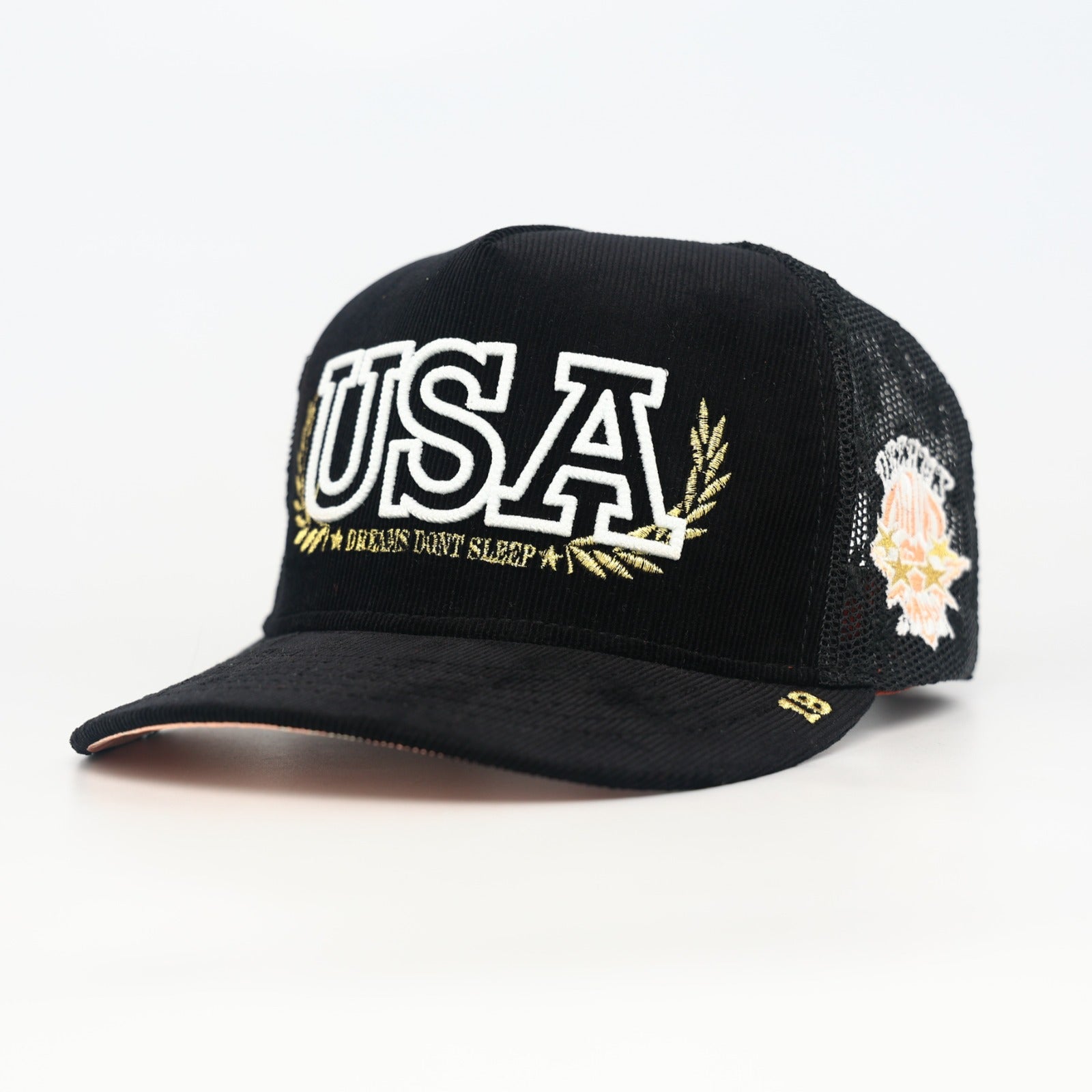 OG USA Snapback (Black Corduroy/Mesh)