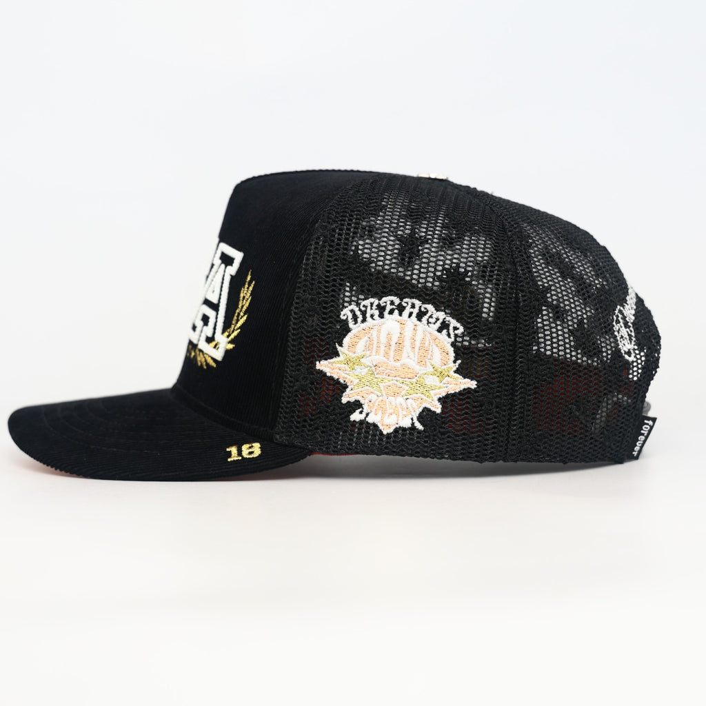 OG USA Trucker (Black Corduroy/Mesh)