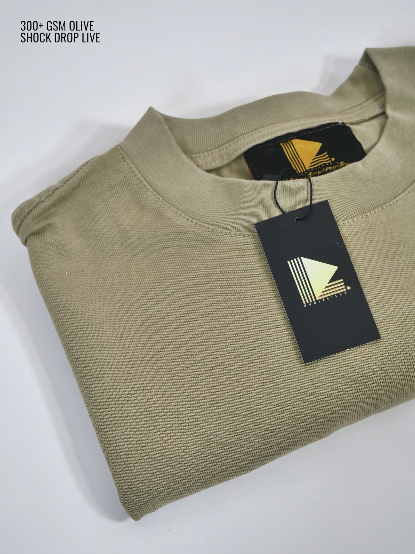 Heavyweight Drop Shoulder Tee (300+ GSM - Olive)