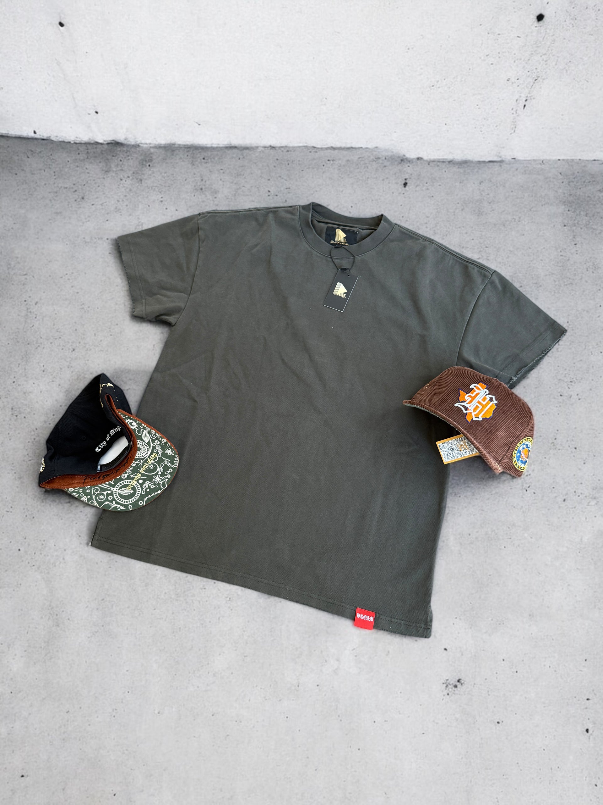Heavyweight Drop Shoulder Tee (400 GSM - Dark Green)