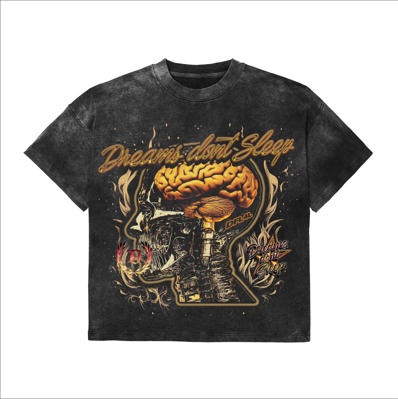 Vintage Graphic Tee (Brain X-Ray - Dark Charcoal)