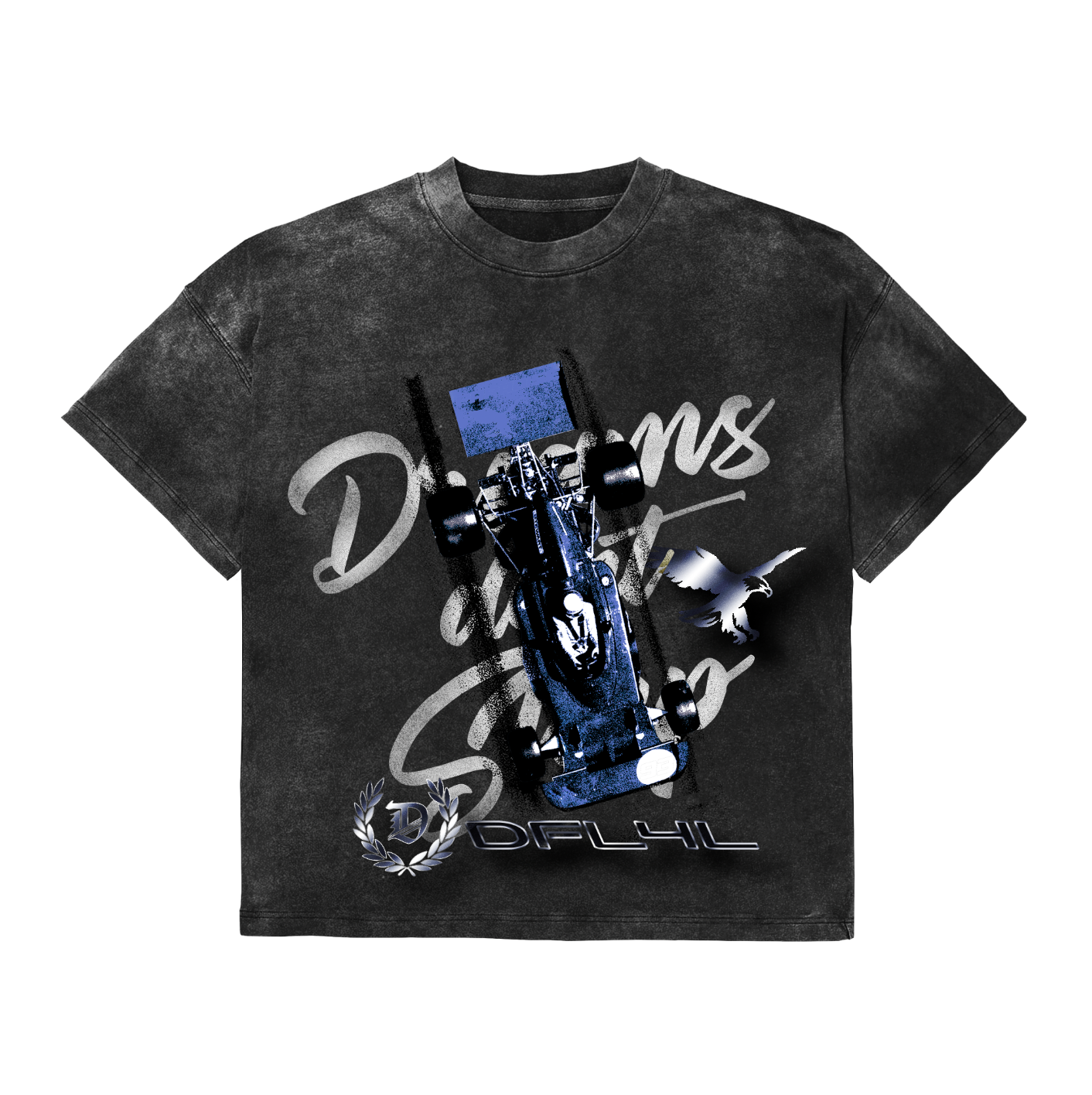 Vintage Graphic Tee (Blue Racer - Dark Charcoal)