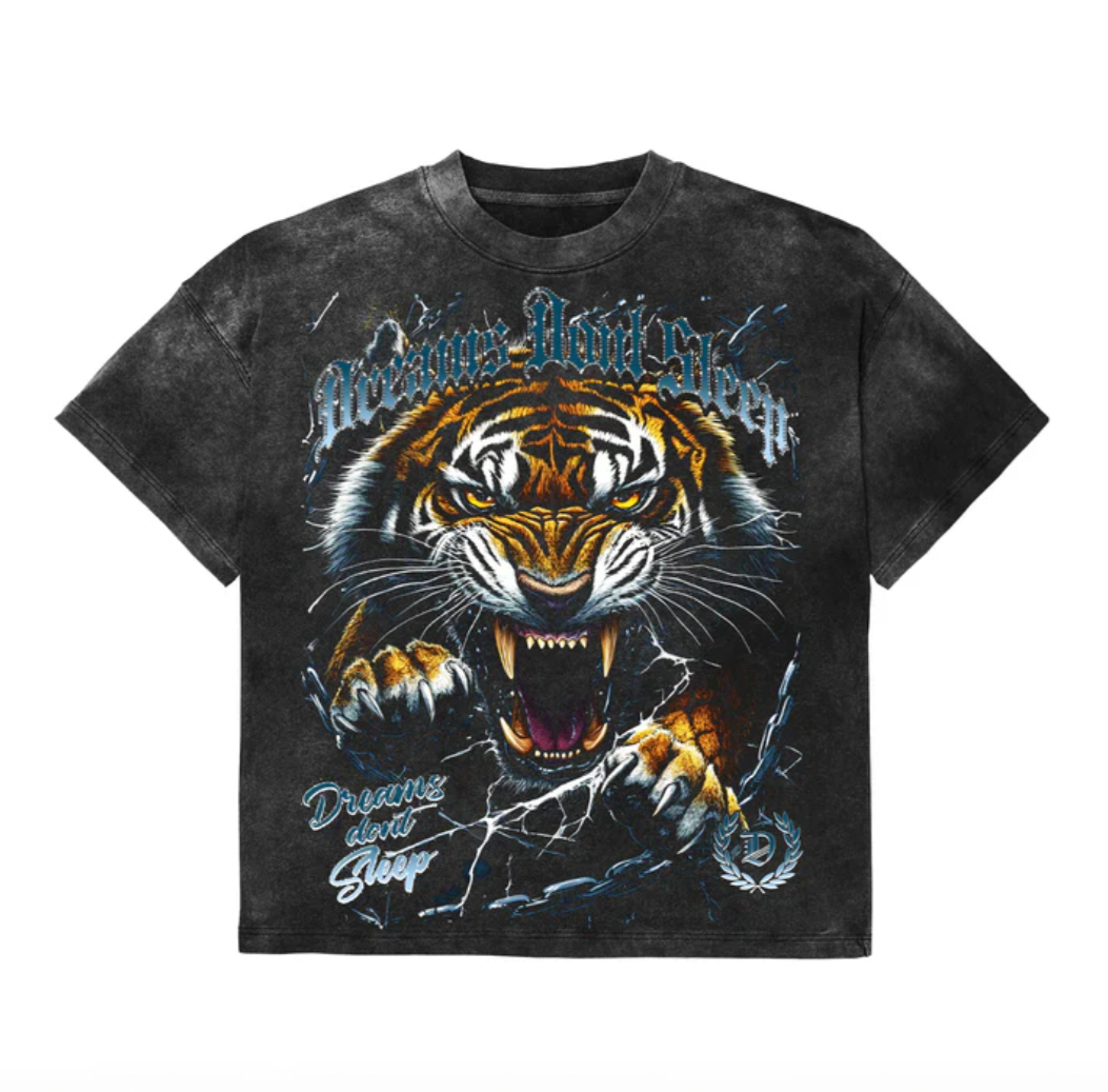 Vintage Graphic Tee (Tiger - Dark Charcoal)