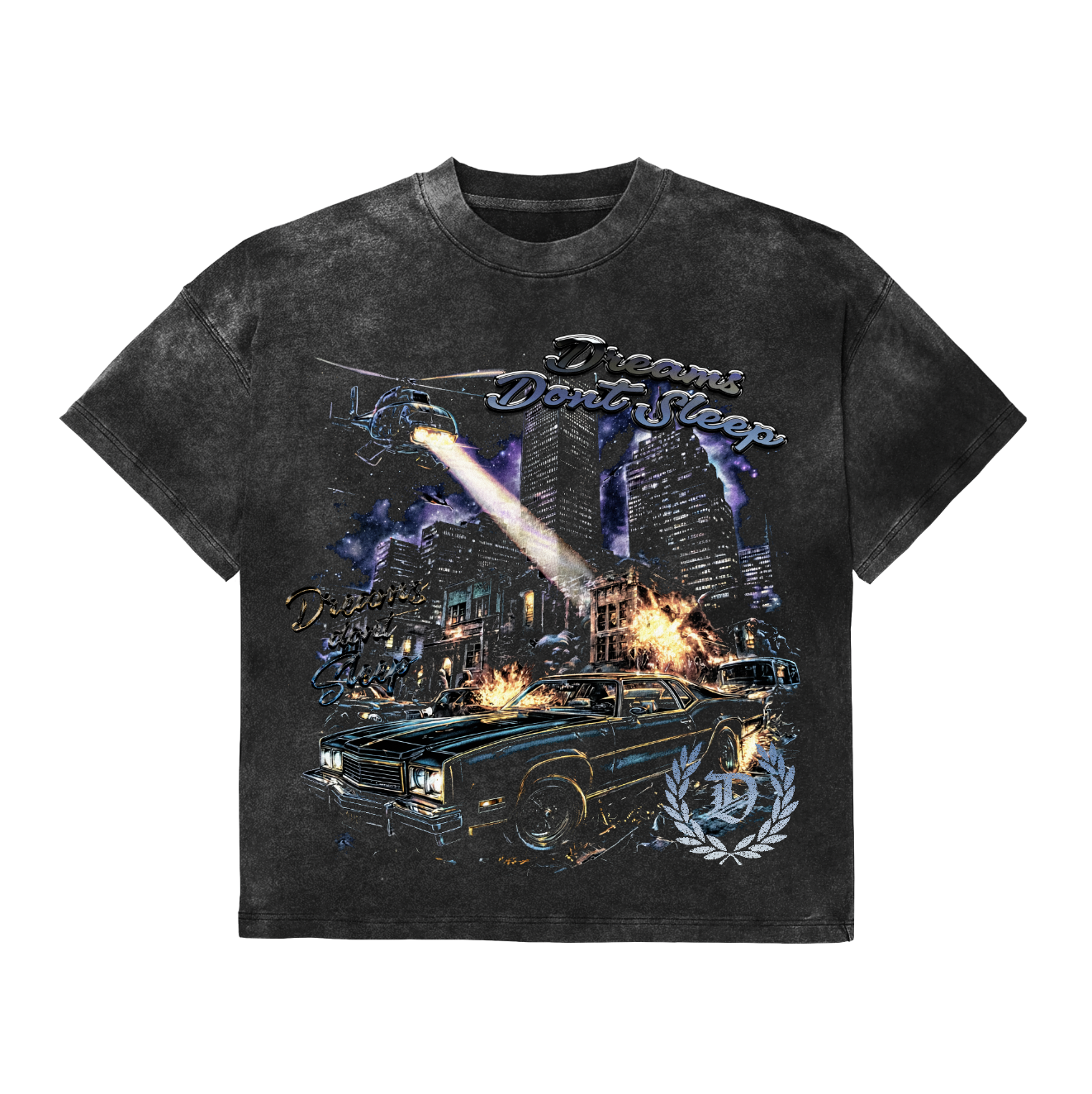 Vintage Graphic Tee (Late Nite Drives - Dark Charcoal)