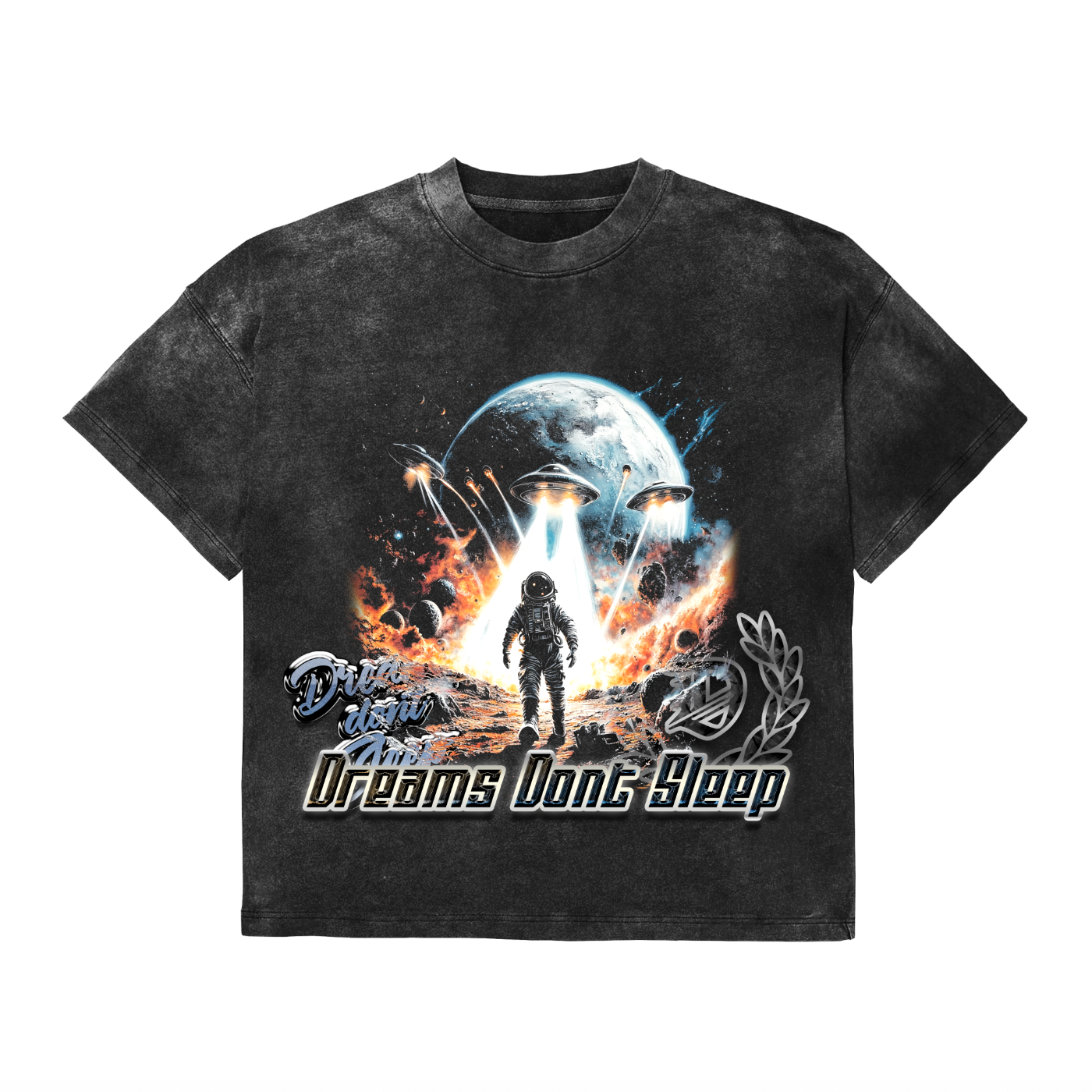 Vintage Graphic Tee (Moon Man - Dark Charcoal)