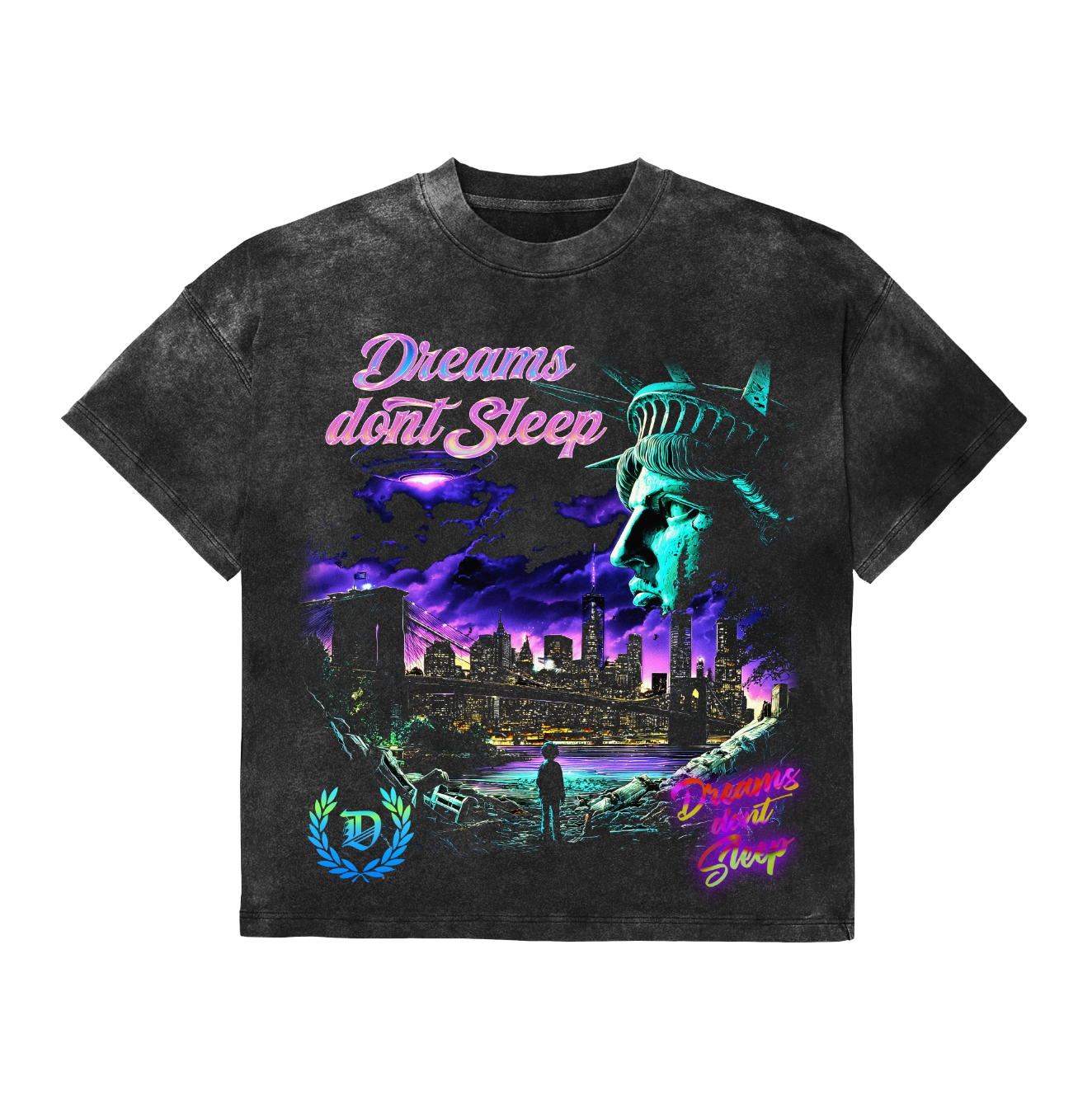 Vintage Graphic Tee (NYC Nights - Dark Charcoal)