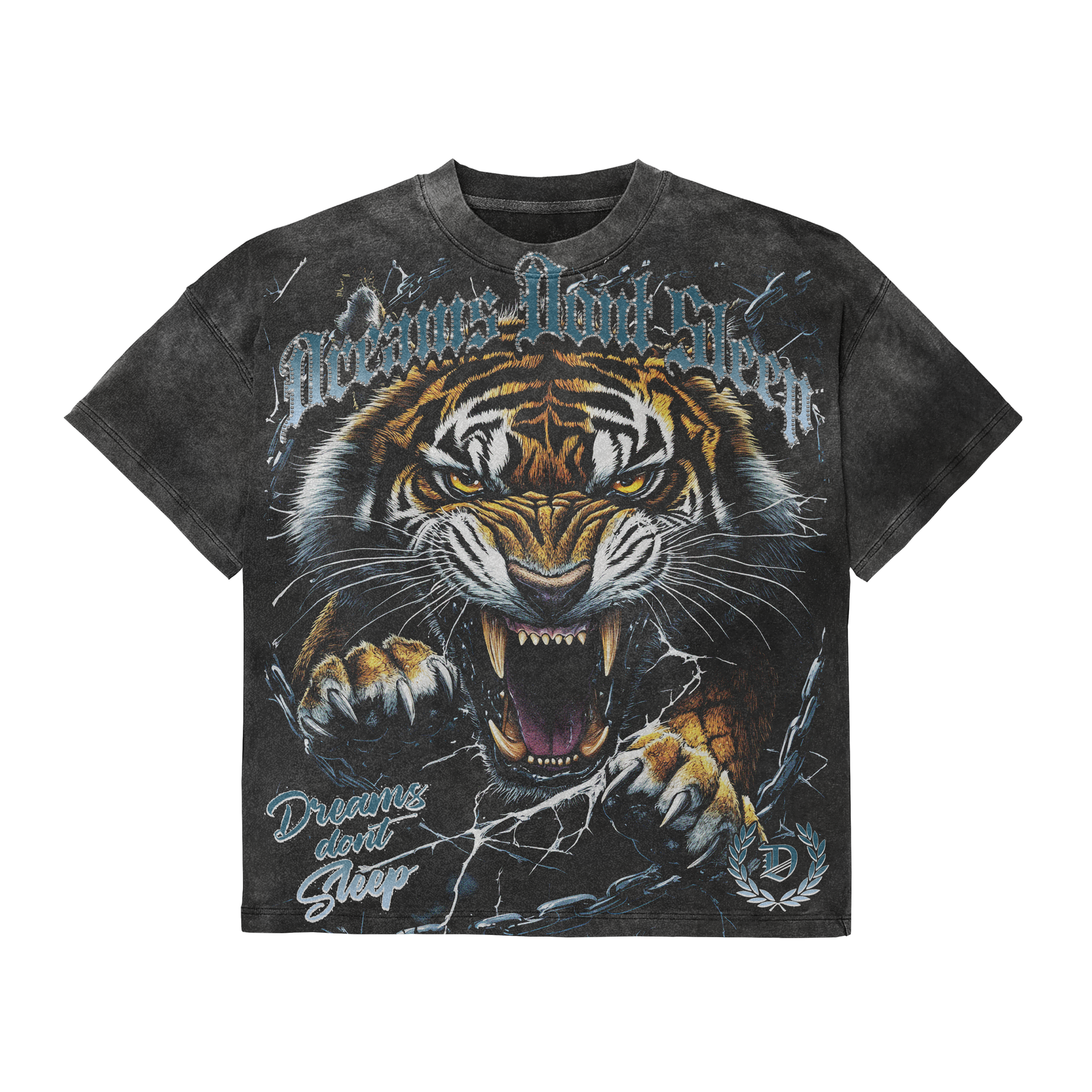 Vintage Graphic Tee (Tiger - Dark Charcoal)